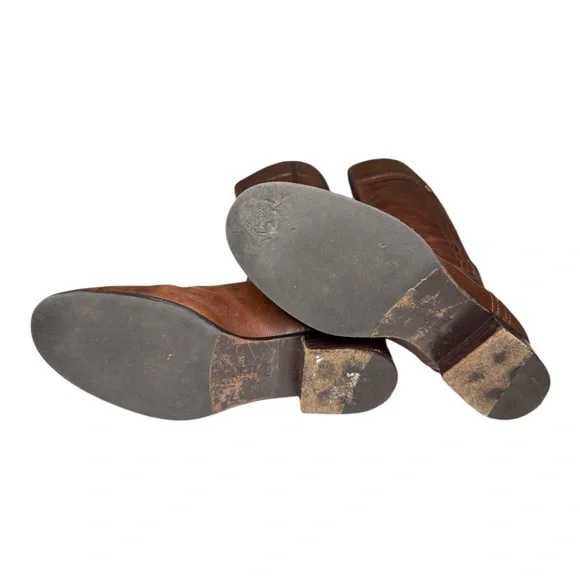 Tory Burch Brown Pebbled Leather Zip-Up Knee High Riding Boots Size 7.5 - Picture 6 of 7